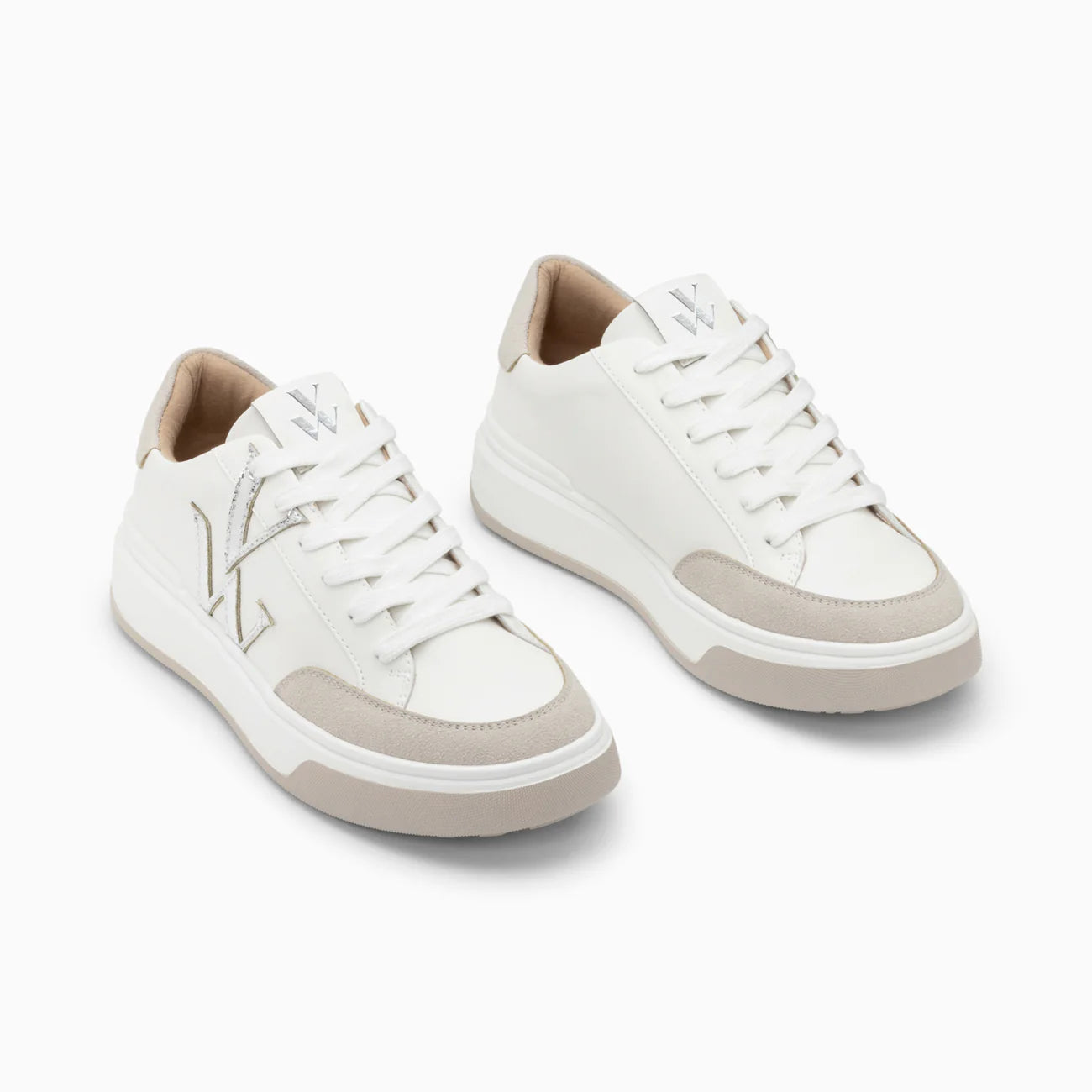 Baskets à lacets Candice -Vanessa WU- blanc et gris