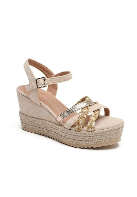 Sandales bohème beige