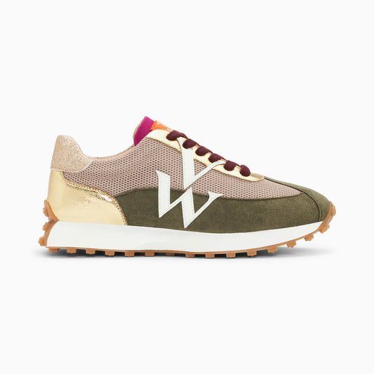 Basket Faustine - Vanessa WU - Monogramme beige et kaki